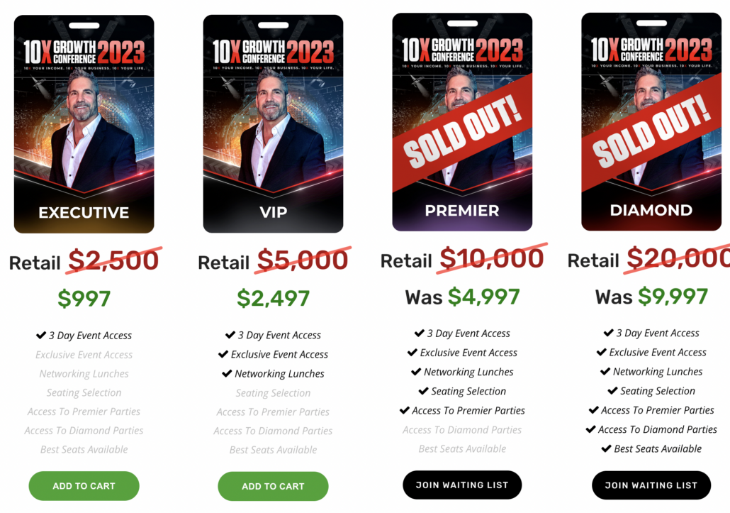 New Tickets for 10X Growth Conference 2023